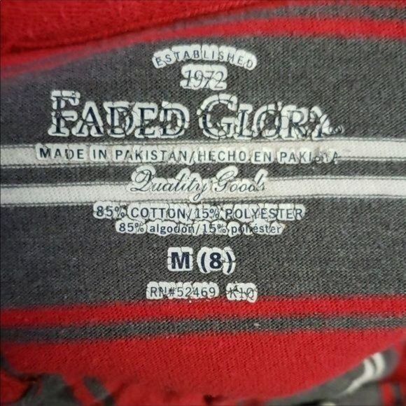 Faded Glory Striped Long Sleeve sz 8 Polo shirt - Picture 5 of 5